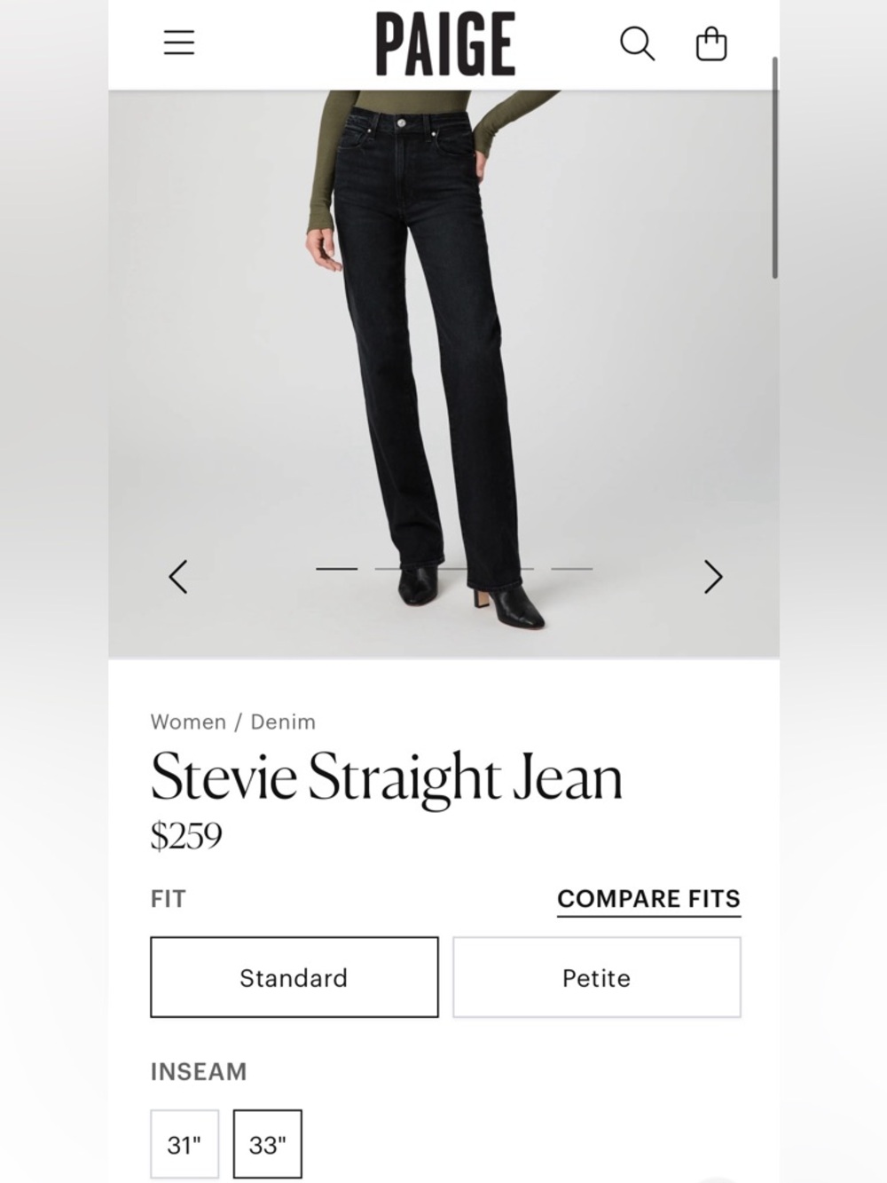 Paige NWT | Stevie Straight Jean | 31 - Picture 2 of 14